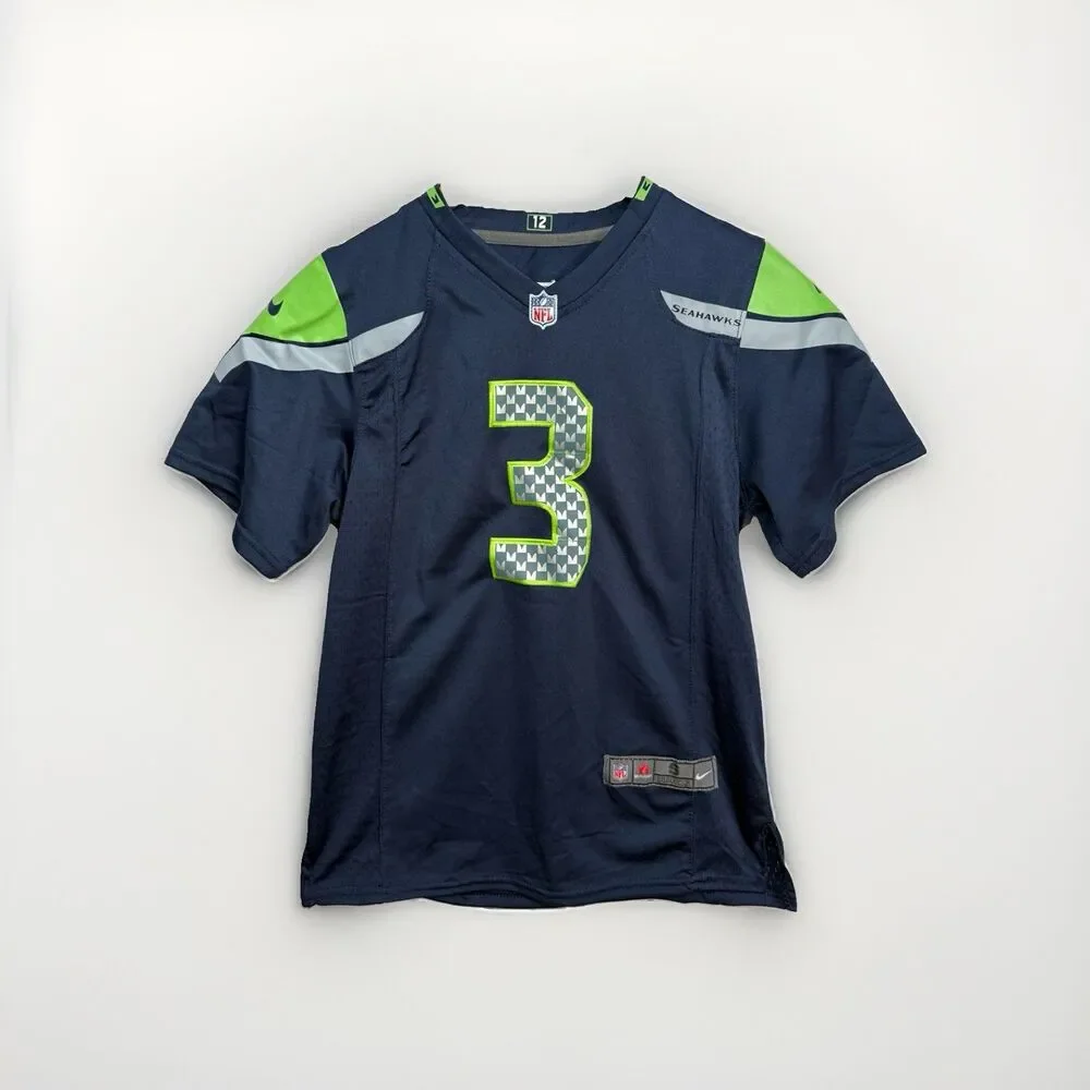 Nike Seattle Seahawks Russell Wilson #3 Jersey Youth S 8 Navy NFL Football